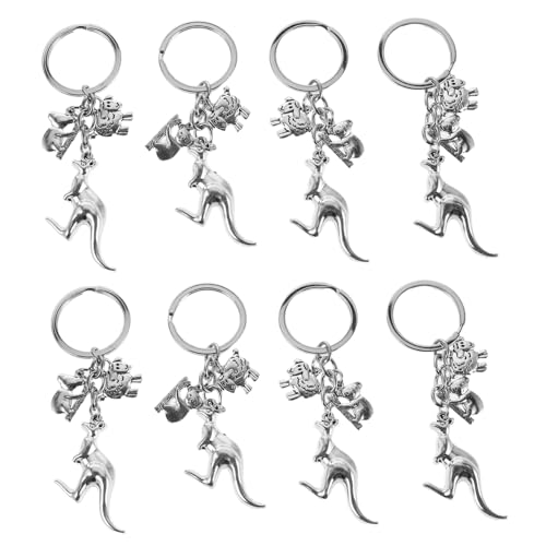 SOLUSTRE 8stücke Schlüsselanhänger in Tierform Aus Edelstahl Mit Motiven Von Koalas Und Kängurus Dekorative Schlüsselanhänger Für Taschen Und Schlüssel Reisesouvenirs von SOLUSTRE