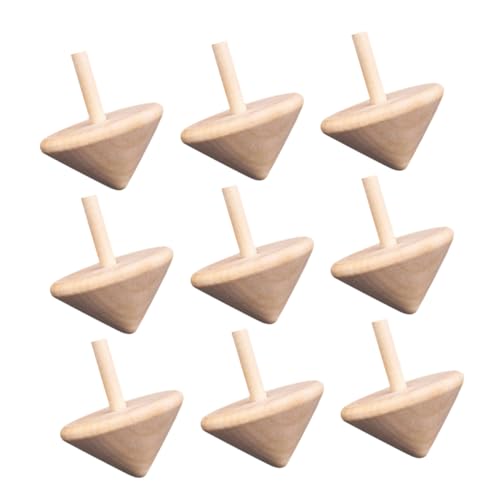 SOLUSTRE 9 Stück Holzkreisel Holzkreisel Zum Bemalen Holzkreisel Fingerspitzenkreisel Holzkreisel Holzkreisel Holzkreisel Beige von SOLUSTRE