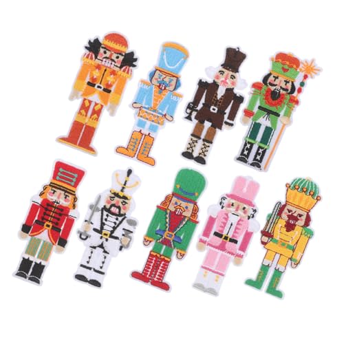 SOLUSTRE 9 Stück Teiliges Bestickte Soldaten Applikationen zum Aufbügeln Robuste Stoffflicken mit Detaillierter Stickerei Festliche Weihnachtsdeko für Kleidung Taschen und DIY von SOLUSTRE