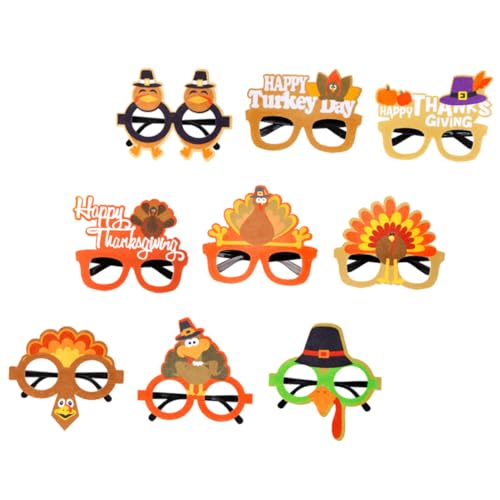 SOLUSTRE 9 Stück Teiliges Partybrillen mit Lustigem Thanksgiving Design Bunte Eyeglasses Props Leichte Komfortable Brillenrahmen für Festliche Familienfeiern und Partydekoration SOLUSTRE 9 Stück Teiliges Partybrillen mit Lustigem Thanksgiving Design Bunte Eyeglasses Props Leichte Komfortable Brillenrahmen für Festliche Familienfeiern und Partydekoration von SOLUSTRE
