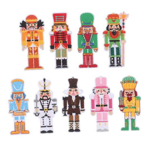 SOLUSTRE 9 Stück Teiliges Soldaten Bügelbild Bestickte Aufnähmotive für Kleidung und Taschen Festliche Weihnachtsdeko Symbolische Reparaturapplikationen zum Nähen und Aufbügeln von SOLUSTRE