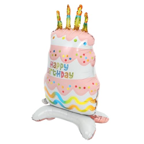 SOLUSTRE Aluminium Folienballon Kuchenform mit Stehendem Sockel Lebendige Geburtstagsparty Deko Einfach Aufzublasen Große Tortendekoration für Festliche Atmosphäre SOLUSTRE Aluminium Folienballon Kuchenform mit Stehendem Sockel Lebendige Geburtstagsparty Deko Einfach Aufzublasen Große Tortendekoration für Festliche Atmosphäre von SOLUSTRE