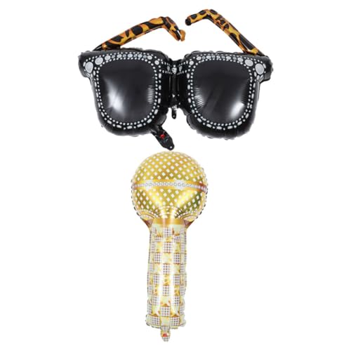 SOLUSTRE Aluminium Folienballon Mikrofon und Glitzer Leopard Brille Retro Jahre Partydeko Teilig für Musikfestival Geburtstag Bar Dekoration Shower Geeignet SOLUSTRE Aluminium Folienballon Mikrofon und Glitzer Leopard Brille Retro Jahre Partydeko Teilig für Musikfestival Geburtstag Bar Dekoration Shower Geeignet von SOLUSTRE