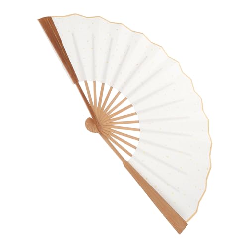 SOLUSTRE Antiker Faltbarer Reispapier fächer aus Langlebigem Handlicher Vintage Faltfächer für Männer Asiatische Deko und Fotorequisite für Partys und Aufführungen von SOLUSTRE