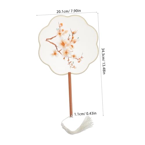 SOLUSTRE Bestickter Runder Chinesischer Handfächer mit Floralen Motiven Leichter Tragbarer Fächer für Damen Traditioneller Asiatischer Tanz Aufführungs handfächer Eleganter Stickerei von SOLUSTRE