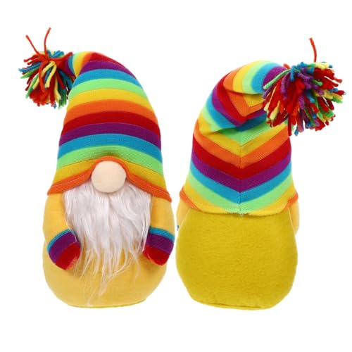 SOLUSTRE Bunte Gnom Puppe aus Große Gelbe Faceless Dekofigur Langlebig für Schreibtisch Wohnzimmer Ablagefläche von SOLUSTRE