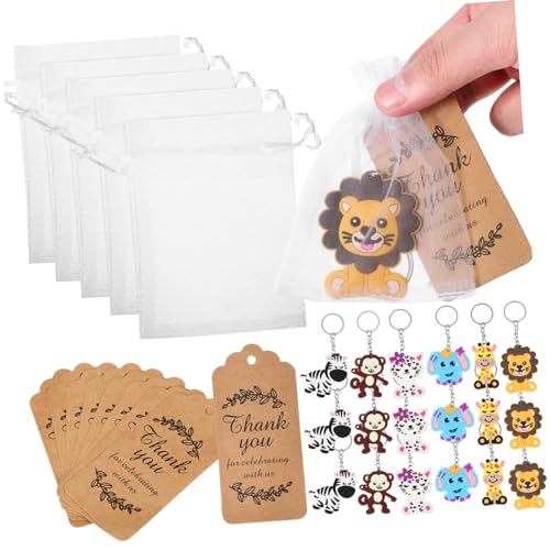 SOLUSTRE Cartoon Animal Schlüsselanhänger Set mit Dschungelmotiven Bunte Praktische Schlüsselringe aus Robustem Geburtstags Mitgebsel und Deko für Kinderpartys SOLUSTRE Cartoon Animal Schlüsselanhänger Set mit Dschungelmotiven Bunte Praktische Schlüsselringe aus Robustem Geburtstags Mitgebsel und Deko für Kinderpartys von SOLUSTRE