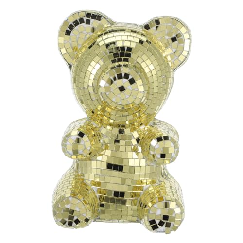 SOLUSTRE Disco Spiegelglas Bär Deko Figur Groß Goldfarben Reflektierend Party Tisch Schmuck Wohnzimmer Modern SOLUSTRE Disco Spiegelglas Bär Deko Figur Groß Goldfarben Reflektierend Party Tisch Schmuck Wohnzimmer Modern von SOLUSTRE
