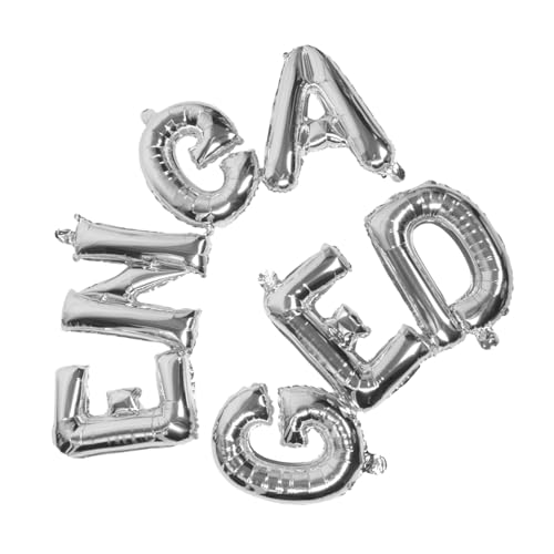 SOLUSTRE Engaged Ballons Silber Aluminiumfolie Große Buchstaben Dekoration für Verlobungsfeier Hochzeitsparty Hintergrund Fotorequisiten für Verlobung und Brautparty von SOLUSTRE