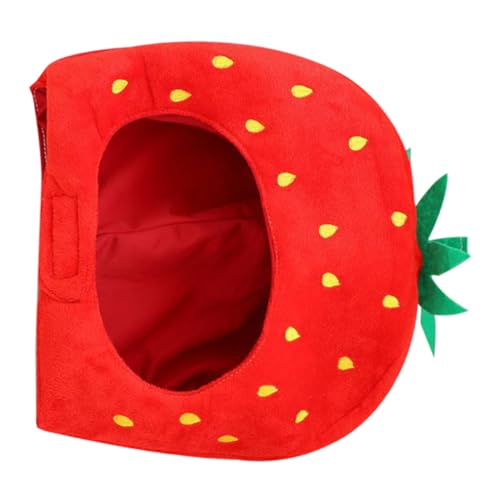 SOLUSTRE Erdbeer Haube für Partys Plüsch Kopfbedeckung für Cosplay Foto Props und Festliche Anlässe Leicht und Bequem für Kreative Feiern von SOLUSTRE