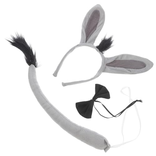 SOLUSTRE Esel Kostüm Set mit Stirnband und Fliege Weiches Tierkostüm Zubehör für Halloween Cosplay Karneval und Themenpartys Bequem Tragbar und Einfach Anzuziehen SOLUSTRE Esel Kostüm Set mit Stirnband und Fliege Weiches Tierkostüm Zubehör für Halloween Cosplay Karneval und Themenpartys Bequem Tragbar und Einfach Anzuziehen von SOLUSTRE