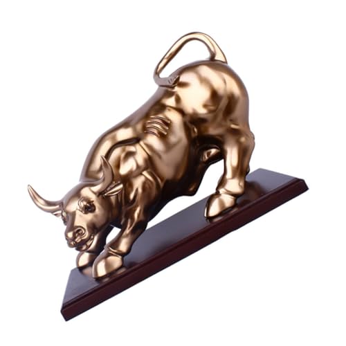SOLUSTRE Europäische Rind Skulptur Dekofigur aus Hochwertigem Material Stilvolle Wohnzimmerschmuck für Tisch und Regal Langlebig als und Fotorequisite von SOLUSTRE