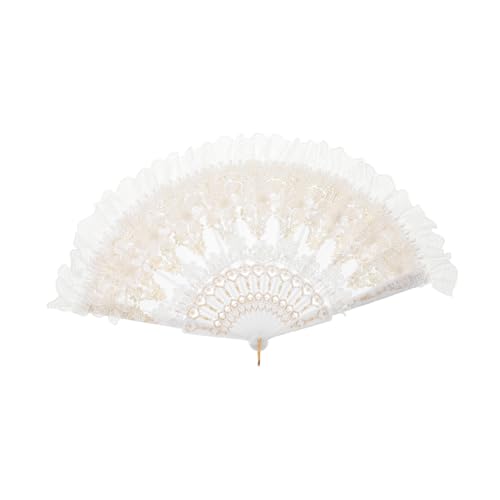 SOLUSTRE Faltbarer Handfächer aus Spitze mit Bestickten Blumen Eleganter Vintage Faltfächer für Damen Leichter Handfächer für Tee Partys und Hochzeiten Tragbarer Prinzessin Fächer für Tanz SOLUSTRE Faltbarer Handfächer aus Spitze mit Bestickten Blumen Eleganter Vintage Faltfächer für Damen Leichter Handfächer für Tee Partys und Hochzeiten Tragbarer Prinzessin Fächer für Tanz von SOLUSTRE