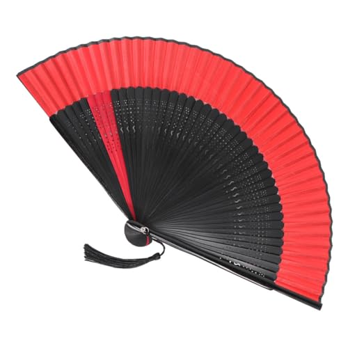 SOLUSTRE Faltbarer Holz Handfächer Chinesischer Stil Vintage Stofffächer Leicht Tragbar Sommer Party Cosplay Dekoration SOLUSTRE Faltbarer Holz Handfächer Chinesischer Stil Vintage Stofffächer Leicht Tragbar Sommer Party Cosplay Dekoration von SOLUSTRE
