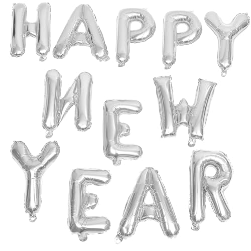 SOLUSTRE Folienbuchstaben Luftballons Silber Happy Year Partydekoration Year Party Supplies Festliche Neujahrsornamente für Wand und Tisch SOLUSTRE Folienbuchstaben Luftballons Silber Happy Year Partydekoration Year Party Supplies Festliche Neujahrsornamente für Wand und Tisch von SOLUSTRE