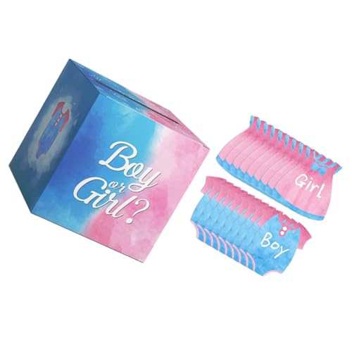 SOLUSTRE Gender Reveal Party Voting Box aus Stabilem Papier Shower Dekorationen für Jungen und Mädchen Kreative Geschlechtsverkündung Deko zur Partygestaltung von SOLUSTRE