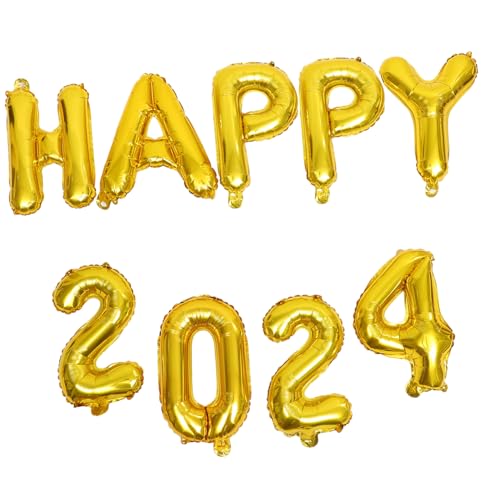 SOLUSTRE Goldene Folienballons Zahlen Partydeko aus Aluminiumfolie für Neujahr Silvester Abschlussfeier Festliche Dekoration Langlebig und Einfach zu Verwenden von SOLUSTRE