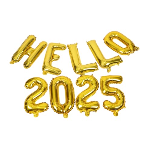 SOLUSTRE Goldene Hello Folienballons Set Party Deko für Silvester Zahlen und Buchstabenballons Installieren als Fotorequisite und Tischdekoration SOLUSTRE Goldene Hello Folienballons Set Party Deko für Silvester Zahlen und Buchstabenballons Installieren als Fotorequisite und Tischdekoration von SOLUSTRE