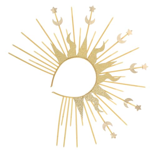 SOLUSTRE Goldener und Mondkrone Haarreif für Frauen Stylischer Kopfschmuck mit Sternenmotiv Vielseitig Tragbar als Headband oder Headpiece für Halloween Cosplay Kostümparty und SOLUSTRE Goldener und Mondkrone Haarreif für Frauen Stylischer Kopfschmuck mit Sternenmotiv Vielseitig Tragbar als Headband oder Headpiece für Halloween Cosplay Kostümparty und von SOLUSTRE