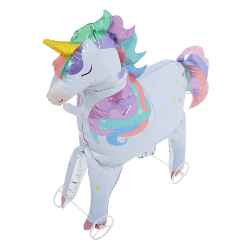 SOLUSTRE Großer Aufblasbarer Einhornballon mit Rädern Stabile Partydekoration aus Aluminiumfolie für Geburtstagsfeiern Sorgt für Festliche und Sicheres Stehen SOLUSTRE Großer Aufblasbarer Einhornballon mit Rädern Stabile Partydekoration aus Aluminiumfolie für Geburtstagsfeiern Sorgt für Festliche und Sicheres Stehen von SOLUSTRE
