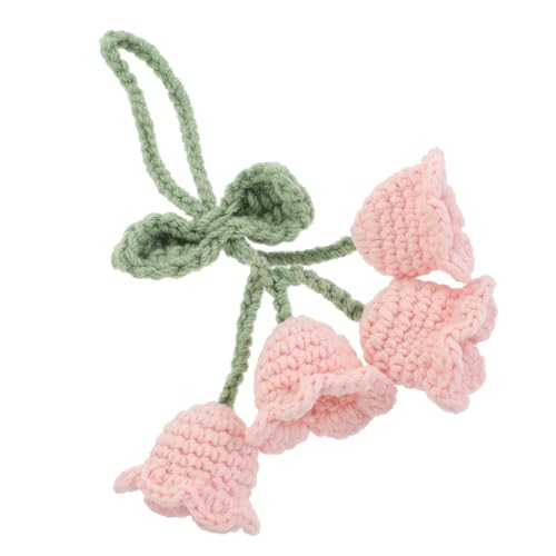 SOLUSTRE Häkelblumen Anhänger Teilig Leichte Handgestrickte Deko für Auto Innenspiegel Schlüsselanhänger und Taschen Platzsparendes Accessoire Geschenkidee für Freunde von SOLUSTRE