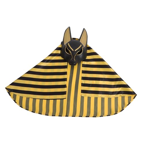 SOLUSTRE Halloween Anubis Masquerade Maske mit Kopftuch Gruseliges Cosplay Kostümaccessoire für Erwachsene Partydekoration für Halloween Karneval und Kostümbälle SOLUSTRE Halloween Anubis Masquerade Maske mit Kopftuch Gruseliges Cosplay Kostümaccessoire für Erwachsene Partydekoration für Halloween Karneval und Kostümbälle von SOLUSTRE