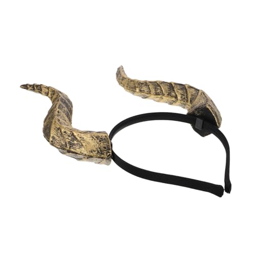 SOLUSTRE Halloween Horn Kopfschmuck Halloween Teufelshörner Cosplay Zubehör Bull Horn Haarband Ochsenkostüm Stirnband Gruseliges Teufelsstirnband Dämon Haarreifen von SOLUSTRE