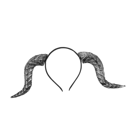 SOLUSTRE Halloween Teufelshorn Haarreif mit Abnehmbaren Realistischen Gebogenen Hörnern Gothic Steampunk Fantasy Kopfband für Damen und Herren Vielseitiges Cosplay-accessoire für Halloween SOLUSTRE Halloween Teufelshorn Haarreif mit Abnehmbaren Realistischen Gebogenen Hörnern Gothic Steampunk Fantasy Kopfband für Damen und Herren Vielseitiges Cosplay-accessoire für Halloween von SOLUSTRE