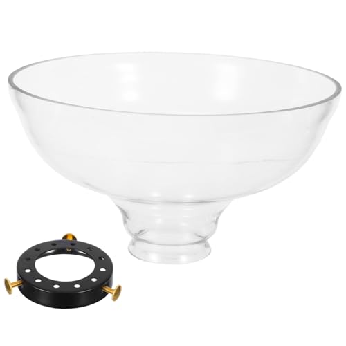 SOLUSTRE Handgefertigter Glas-lampenschirm aus Hitzebeständigem Borosilikat Klarer Trichter-design Lampenschirm für Pendelleuchten Deckenventilator-lichtschutz Fokussierte Beleuchtung für von SOLUSTRE