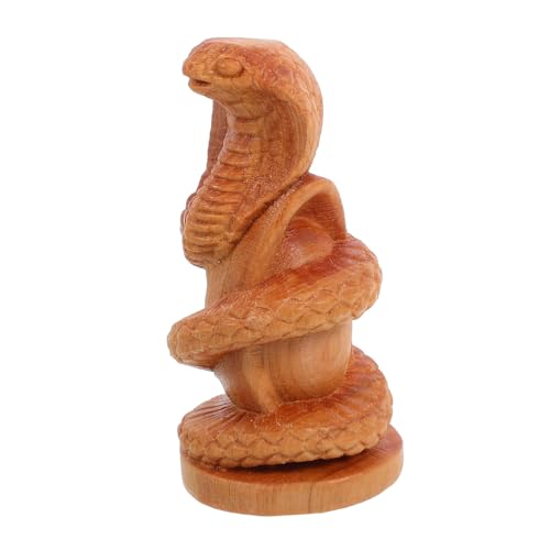 SOLUSTRE Handgeschnitzte Holzschlange Dekoration Kleine Realistische Schlangenfigur für Haus und Garten Langlebige Holzskulptur Kreatives für Vorstellungskraft von SOLUSTRE