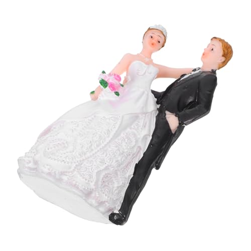 SOLUSTRE Hochwertige Resin Hochzeitsfigur Brautpaar Skulptur als Jubiläums Tortenornament und Vielseitige Dekoration für Brautparty Jubiläumsfeier und Hochzeitstisch von SOLUSTRE