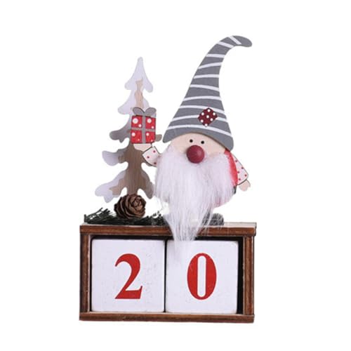 SOLUSTRE Holz Adventskalender Tischkalender mit Handbemalten Würfeln Weihnachts Countdown Kalender aus Naturholz Dekorativer Desktop Kalender für Langlebig und Wiederverwendbar von SOLUSTRE