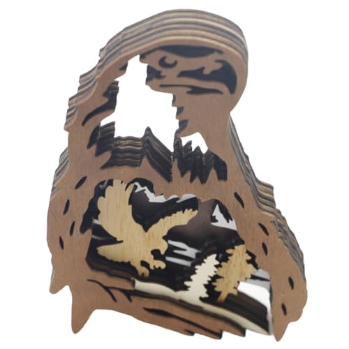 SOLUSTRE Holz Statue Heimdekor Adlerskulptur-dekor Tischschmuck -Handwerk Holzornament Festgeschenk Partyzubehör Holzdekor Adlerform SOLUSTRE Holz Statue Heimdekor Adlerskulptur-dekor Tischschmuck -Handwerk Holzornament Festgeschenk Partyzubehör Holzdekor Adlerform von SOLUSTRE