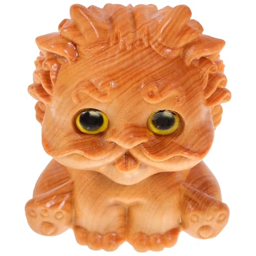SOLUSTRE Holz Tier Skulptur Handgefertigte Vintage Holzfigur für Dekoration Geeignet für Schreibtisch Blumenpot Wandregal Robust und Ansprechend Perfektes für Freunde und Familie von SOLUSTRE