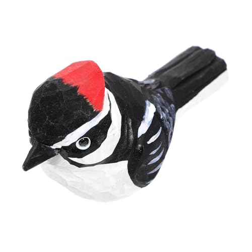 SOLUSTRE Holzfigur Kleine Vogelstatue Natürliche Holzschnitzerei Handwerkskunst Tischdekoration Geschenkidee für Büro Gestaltung von SOLUSTRE