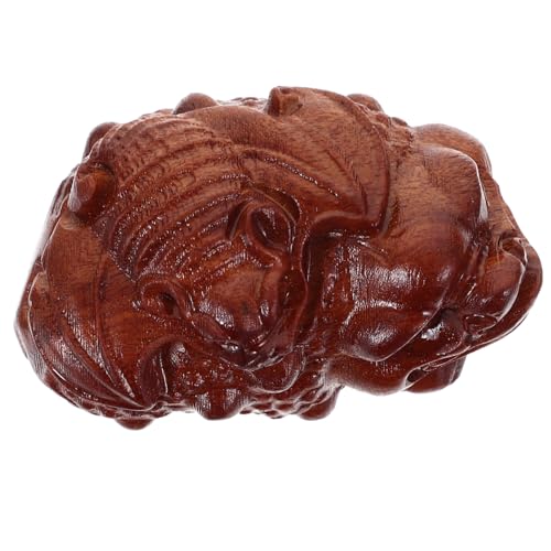SOLUSTRE Holzgeschnitzte Krötenfigur Desktop Dekoration aus Holz Handgefertigte Kleine Holzskulptur mit Glatter Oberfläche Langlebige Holzfigur für Wohnzimmer und Büro Sammlerstück SOLUSTRE Holzgeschnitzte Krötenfigur Desktop Dekoration aus Holz Handgefertigte Kleine Holzskulptur mit Glatter Oberfläche Langlebige Holzfigur für Wohnzimmer und Büro Sammlerstück von SOLUSTRE