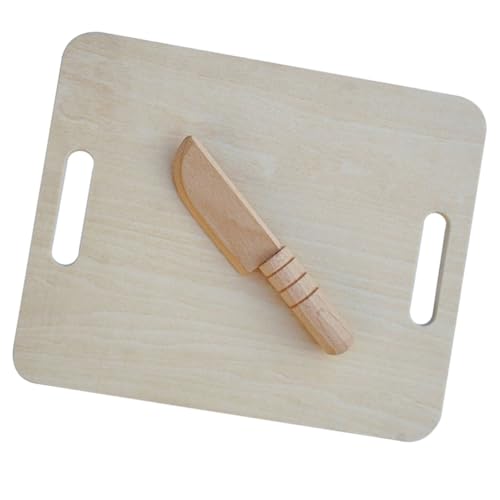 SOLUSTRE Holzschneidebrett Kindersicherer Holzschneider Ergonomisch Realistisch DIY Bemalbar Fördert Motorische Fähigkeiten für Jungen und Mädchen Ab Jahren Montessori Küchenzubehör von SOLUSTRE