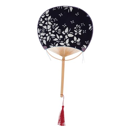 SOLUSTRE Japanischer Rundfächer mit Bambusgriff Doppelseitig Bedruckter Handfächer aus Traditioneller Malerei Leichter Tragbarer Fächer für Damen Dekoration Hochzeit Blauton Muster SOLUSTRE Japanischer Rundfächer mit Bambusgriff Doppelseitig Bedruckter Handfächer aus Traditioneller Malerei Leichter Tragbarer Fächer für Damen Dekoration Hochzeit Blauton Muster von SOLUSTRE