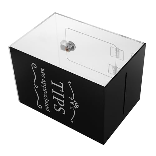 SOLUSTRE Kasten Trinkgeldbox Spende Dose Gewinnspielboxen Geldbank Spendengläser zur Spendensammlung Glas wechseln Trinkgeldgläser für das Restaurant Münzglas Acryl Black SOLUSTRE Kasten Trinkgeldbox Spende Dose Gewinnspielboxen Geldbank Spendengläser zur Spendensammlung Glas wechseln Trinkgeldgläser für das Restaurant Münzglas Acryl Black von SOLUSTRE