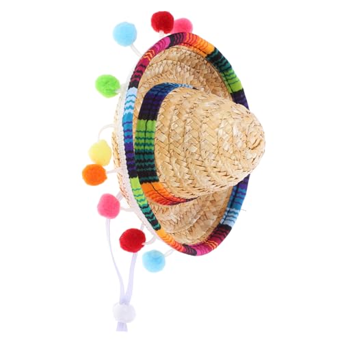 SOLUSTRE Kleiner Mexikanischer Sombrero mit Pom Pom und Kinnriemen Leichter Partyhut für Karneval Tanz und Mexikanische Festdekoration SOLUSTRE Kleiner Mexikanischer Sombrero mit Pom Pom und Kinnriemen Leichter Partyhut für Karneval Tanz und Mexikanische Festdekoration von SOLUSTRE