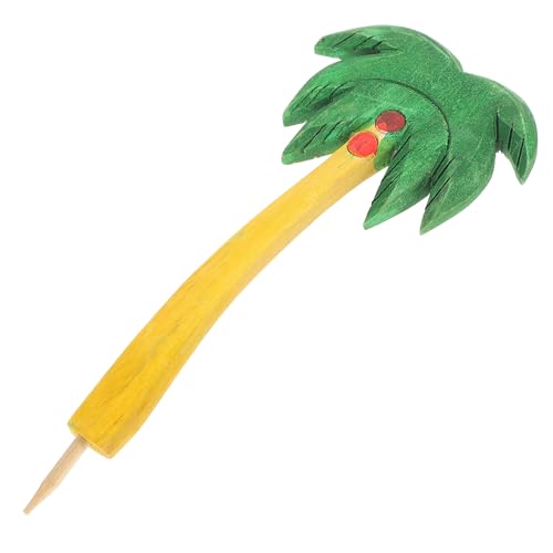 SOLUSTRE Kokosnussbaumdekorationszeichen Einrichtung mit Strandmotiven Strandkuchendekoration Tortenaufsatz mit Hawaii- tropische Cupcake-Picks tropische Cupcake-Dekorationen Holz von SOLUSTRE
