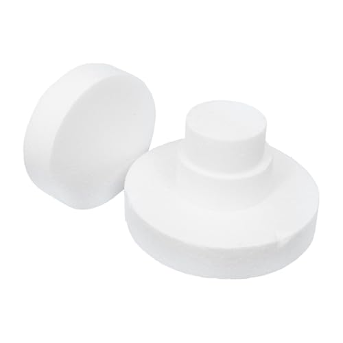 SOLUSTRE Kuchenmodellform Übungstafel zum Dekorieren von Kuchen Kuchenimitation dekorative Torte gefälschter Kuchen Kuchenanzeige künstliche Hochzeitstorten Kuchendesign Styroporschaum Weiß von SOLUSTRE