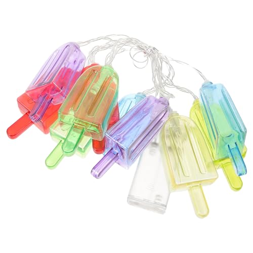 SOLUSTRE LED Lichterkette Eiscreme Design Batteriebetrieben mit Leds Dekoration für Kinderzimmer Feiern und Entspannende Zufällige Farbe Zufällige Farbe von SOLUSTRE