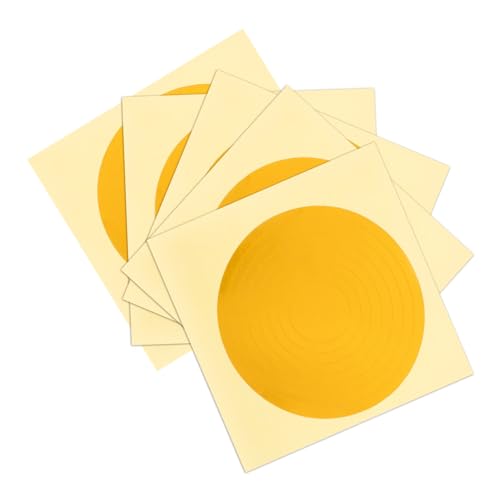 SOLUSTRE Manometer-Aufkleber: 5 Blatt Manometer-Warnfolie Kreise Warnaufkleber Reflektierende Aufkleber Selbstklebendes Sicherheits-Manometer-Identifikationsetikett Gelb von SOLUSTRE