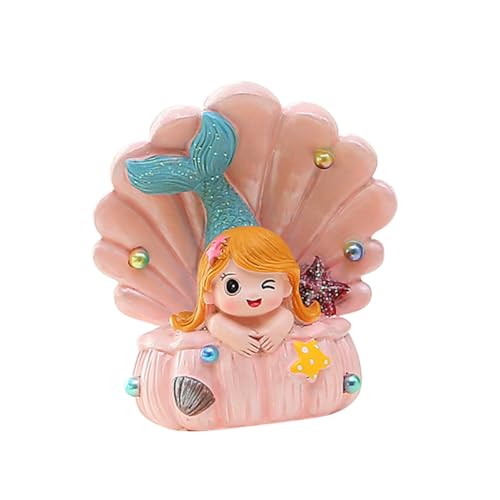 SOLUSTRE Mermaid Desktop Dekoration Resin Figur mit Perlen Langlebiger Cake Topper für Geburtstagstorte Meerjungfrau Motiv für Party und Kinderzimmer Hochwertige Tortendeko von SOLUSTRE