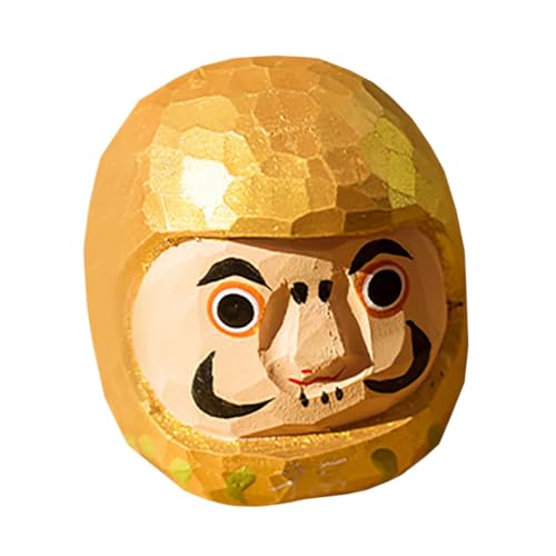 SOLUSTRE Mini Japanische Ochoko Holzfigur Für Tisch Auto Handgefertigte Deko Figur Im Gelb Einzigartiges Für Und Familie von SOLUSTRE
