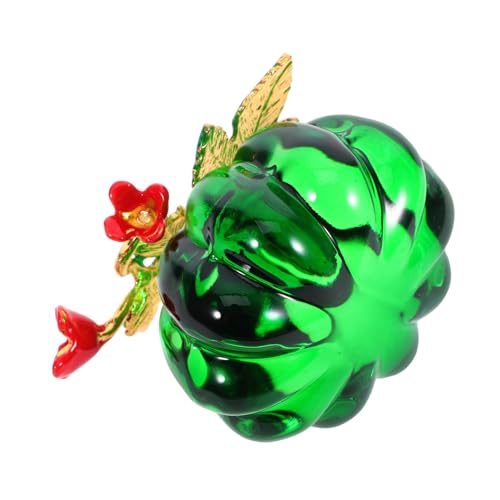 SOLUSTRE Mini Kristallglas Kürbis Figurine Handgefertigt Dekoratives Tischornament Stilvolles Herbst Erntedankfest Dekor Vielseitig für Wohnzimmer Esszimmer und Halloween Deko von SOLUSTRE