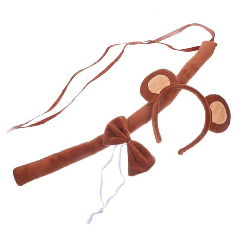 SOLUSTRE Monkey Ohren Stirnband und Tierschwanz Niedliches Affenkostüm Zubehör für Halloween und Cosplay Leichtes Komfortables Teiliges Animal Headband für Erwachsene SOLUSTRE Monkey Ohren Stirnband und Tierschwanz Niedliches Affenkostüm Zubehör für Halloween und Cosplay Leichtes Komfortables Teiliges Animal Headband für Erwachsene von SOLUSTRE