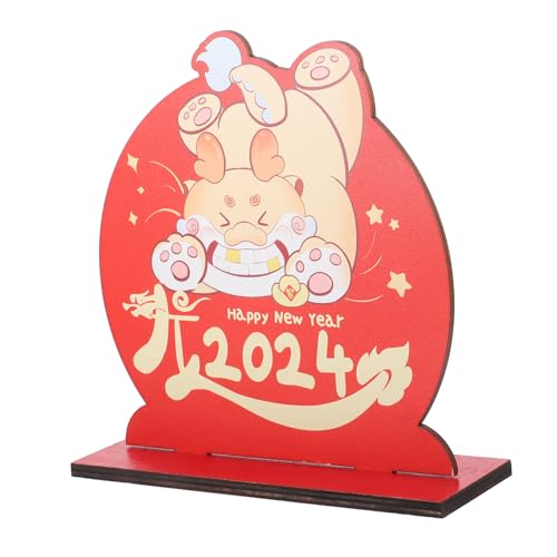 SOLUSTRE Neujahrs Holzdekoration Tischschild Drachenmotiv Lunar Year Tischaufsteller Chinesisches Frühlingsfest Deko für Zuhause Büro Desktop SOLUSTRE Neujahrs Holzdekoration Tischschild Drachenmotiv Lunar Year Tischaufsteller Chinesisches Frühlingsfest Deko für Zuhause Büro Desktop von SOLUSTRE