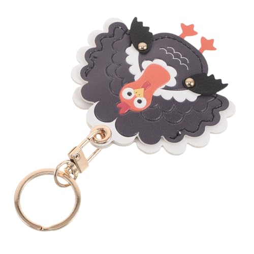 SOLUSTRE Niedlicher Cartoon Feuer Hahn Schlüsselanhänger mit Access Card Hülle Praktische Bag Hanging Decor für Frauen Robustes Türzugangskarten Case Vielseitiges für Alltag und Feiertage von SOLUSTRE